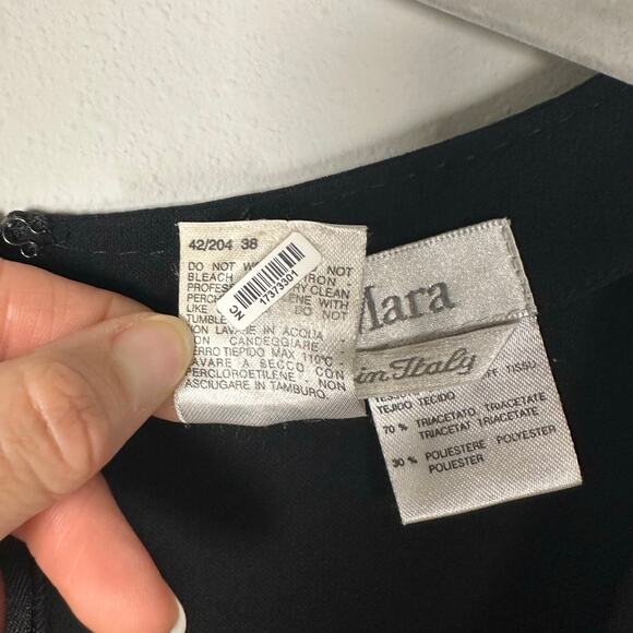 Max Mara Black Scoop Neck 3/4 Sleeve Midi Dress Women's 4 - Picture 5 of 7